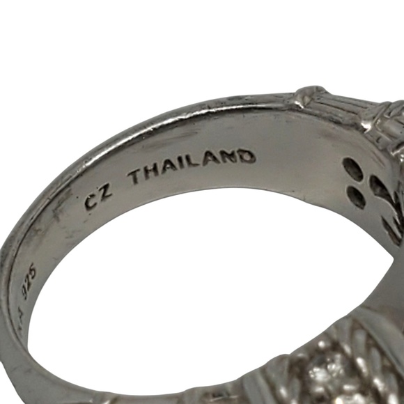 Judith Ripka Sterling Silver Smokey Quartz & CZ Ring Size 7 #21031 - Picture 8 of 11